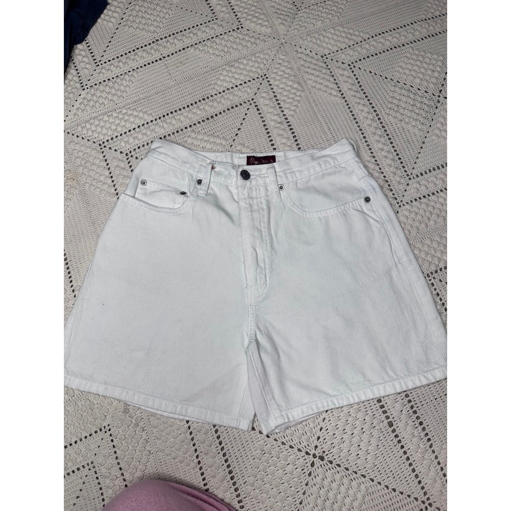 Big Pepe Jeans London White Denim Shorts High Waisted Cotton PJL8-2209 Womens 28